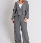 Conjunto Feminino de Tricot Mousse (Cardigan + Calça) | PROMOÇÃO DE INVERNO