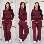 KIT 2 Conjuntos Feminino Longo em Tricot (Blusa + Calça) | PROMOÇÃO OUTONO/INVERNO