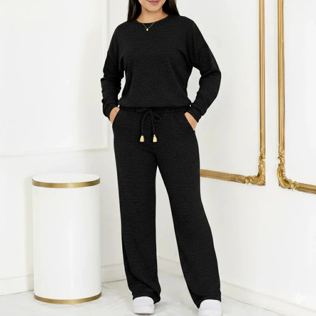 KIT 2 Conjuntos Feminino Longo em Tricot (Blusa + Calça) | PROMOÇÃO OUTONO/INVERNO