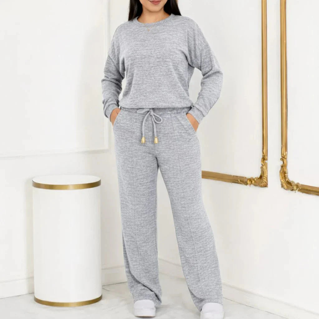 KIT 2 Conjuntos Feminino Longo em Tricot (Blusa + Calça) | PROMOÇÃO OUTONO/INVERNO