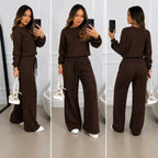Kit 2 Conjuntos Feminino Canelado em Tricot (Blusa + Calça) | PROMOÇÃO OUTONO/INVERNO