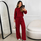 Kit 2 Conjuntos Feminino Canelado em Tricot (Blusa + Calça) | PROMOÇÃO OUTONO/INVERNO